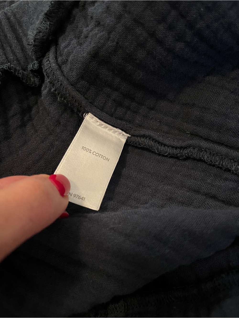 J Jill Navy Cotton Gauze Pants. Cropped - Picture 2 of 6